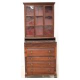 Two part bookcase top secretary - flip out