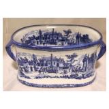 Large Blue & White Tub