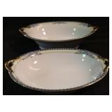 2 Noritake Chanesta Handled Oval Bowls