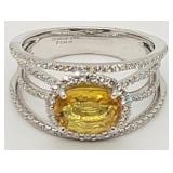 18K Gold custom made Yellow Sapphire ring