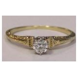 14K Estate Antique .20 (VS)(I) Diamond Ring