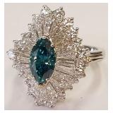 3.29 Carat Treated diamond platinum ring sz 4