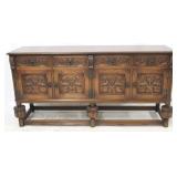 English Jacobean heavily carved sideboard