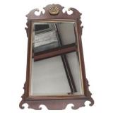 Chippendale Mahogany shell adorned wall mirror