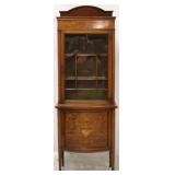 English Edwardian inlaid one door curio