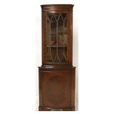 English inlaid corner curio