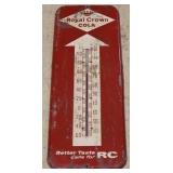 Vintage Royal Crown Cola Metal Thermometer