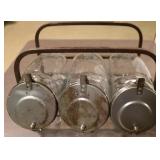 Glass Store Jar Rack w/ 3 glass jars