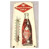 Embossed Royal Crown Cola metal thermometer