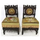 Exquisite pair English carved chairs