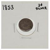 1853 Silver 3 cent