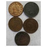 Group of 5 Civil War Tokens