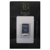 Tenth Ounce Platinum bar