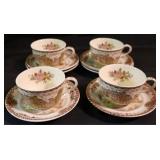4 Cups/Saucers w/ 2 extra Saucers English Castles