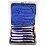 Sterling Silver Set of 6 Butter Knives w/ Case