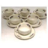 Set of 6 Lumberton "Plymouth" Cups + Saucers