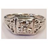 14K White Gold  .12RBC Diamond Ring SZ 5.5