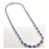 14K gold Tanzanite & diamond necklace