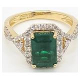18K Emerald & diamond ring