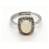 GENUINE ETHIOPIAN OPAL & CREATED WHITE SAPPHIRE