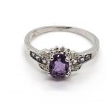 Oval Cut  Amethyst & Tanzanite Ring