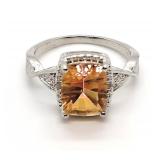 2.49 Ct  Aziotic Gemstone & Diamond Sterling Ring