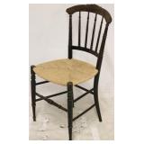 Rush seat 19th century chair