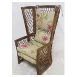 Vintage Winged Wicker Chair