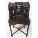 Carved Mahogany Birdcage on Stand