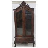 Carved Mahogany 2 Door China Cabinet