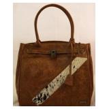 Lazzaro Leather Ladies Handbag w/ cowhide - NEW