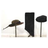 Lot of 2 Vintage Hats w/ Faux Fur Wrap