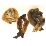 Lot of 3 vintage mink & fur wraps