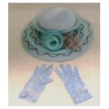 Vintage Hat w/ Pair of Gloves
