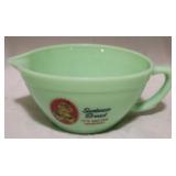 Jadeite Batter Bowl, 4" t x 7.25" round