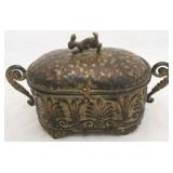 Metal storage box with rabbit