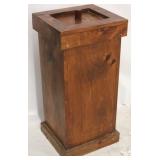 Wooden potato bin with lid