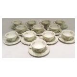 Set of 12 Haviland "Apple Blossom" Cups + Saucers