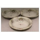 Set of 3 Haviland "Apple Blossom" Oval Bowls