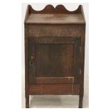 Primitive one door washstand w/ gallery