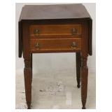Early inlaid Empire 2 drawer drop side stand