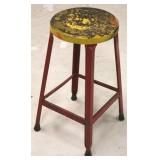 Antique metal stool