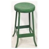 Green metal stool