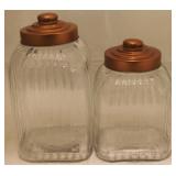 Pair of Matching Glass Jars