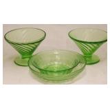 Lot of Depression Green Glassware