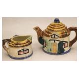 Hand Painted Creamer and Sugar Set