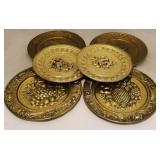 Set of 6 Brass Trays