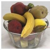 Glass Bowl w/ Faux Fruit