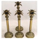 Set of 4 Brass Candle Holders