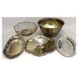Lot of 6 Assorted Silver Plated Items